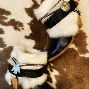 Handcrafted Leather and Fur Vintage Ankle Booties